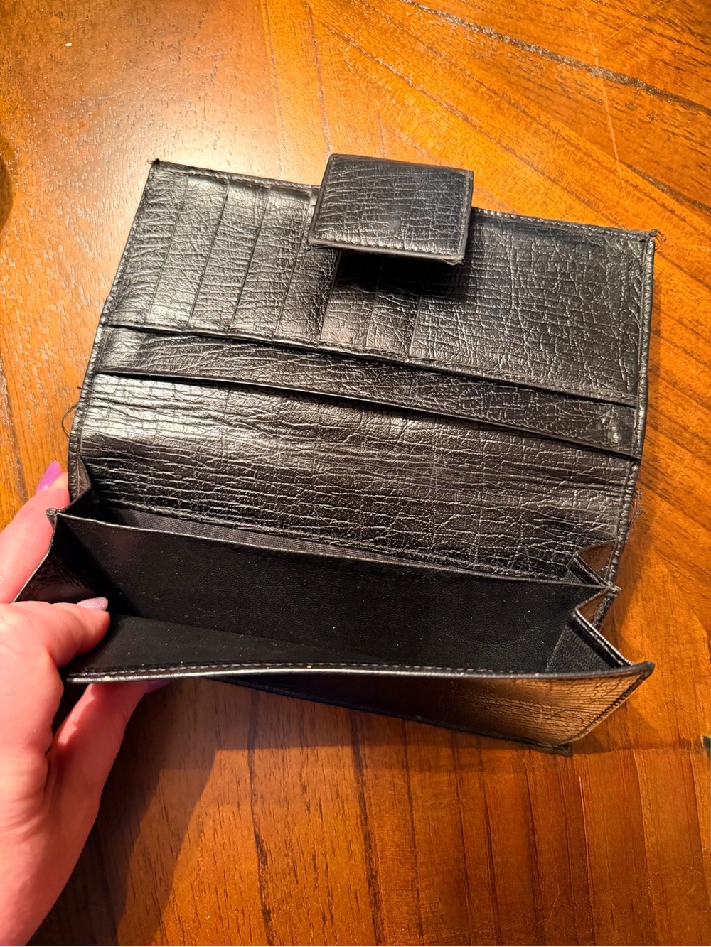 Vintage and well loved Gucci Black GG Canvas Wallet Gold Horsebit - Picture 4 of 8